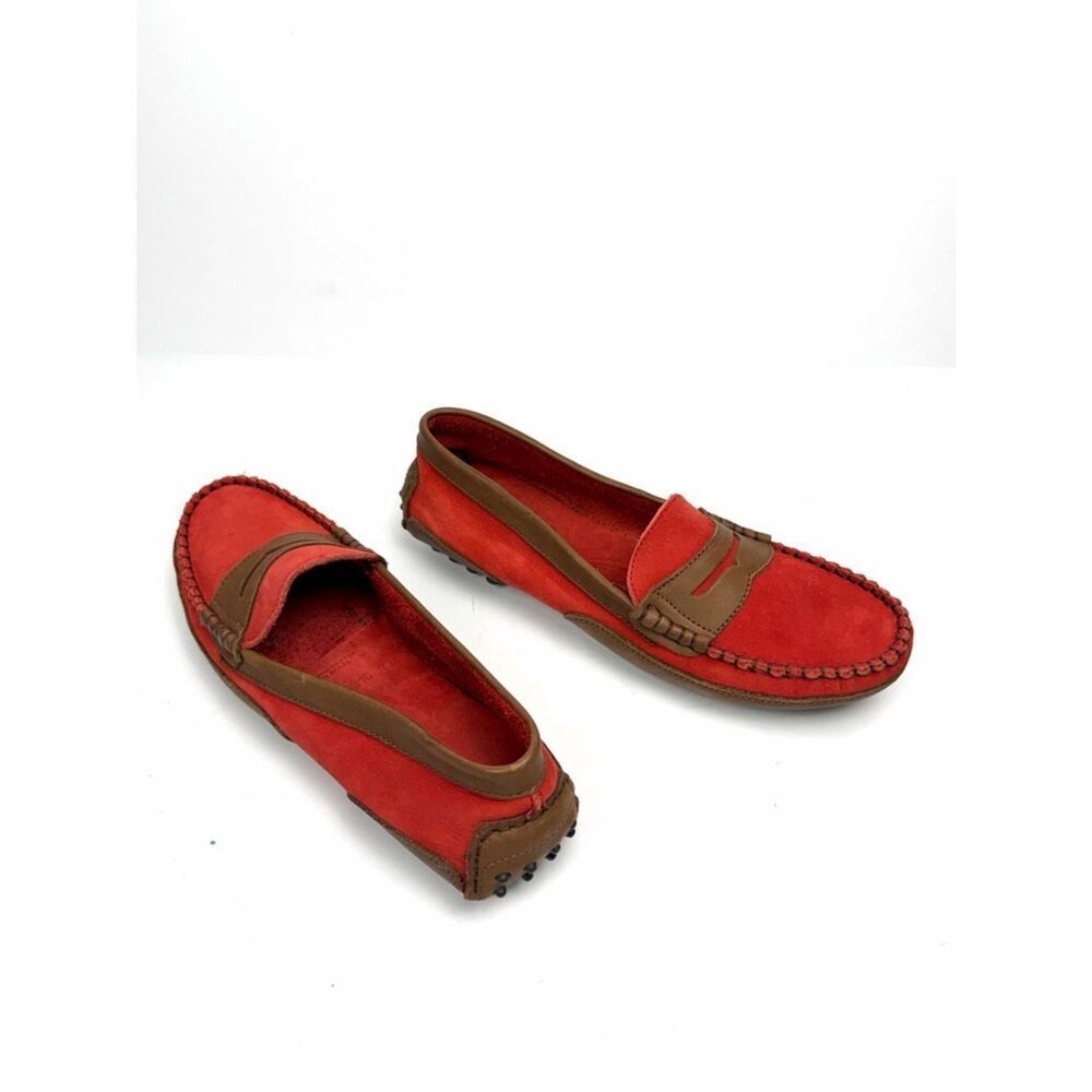 Maraolo Yachting Red Suede Driving Loafers Leather Gommino Moccasins 9,5-10 New